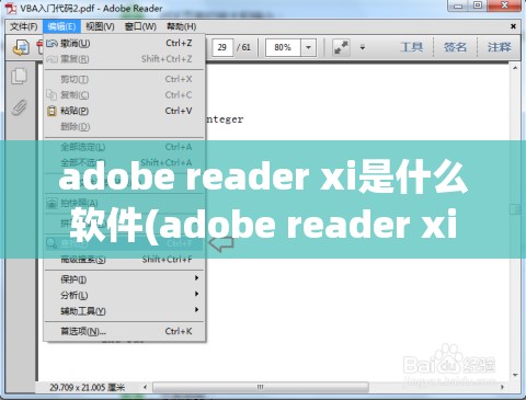 adobe reader xi是什么软件(adobe reader xi是什么软件导出来的)