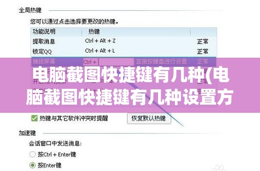 电脑截图快捷键有几种(电脑截图快捷键有几种设置方法)