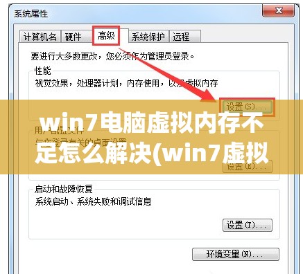 win7电脑虚拟内存不足怎么解决(win7虚拟内存不足怎么办)