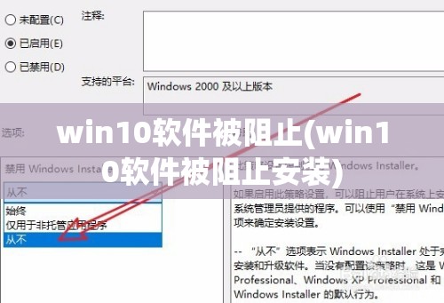 win10软件被阻止(win10软件被阻止安装)