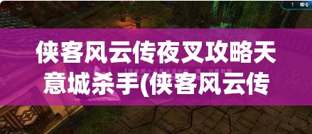 侠客风云传夜叉攻略天意城杀手(侠客风云传夜叉事件)