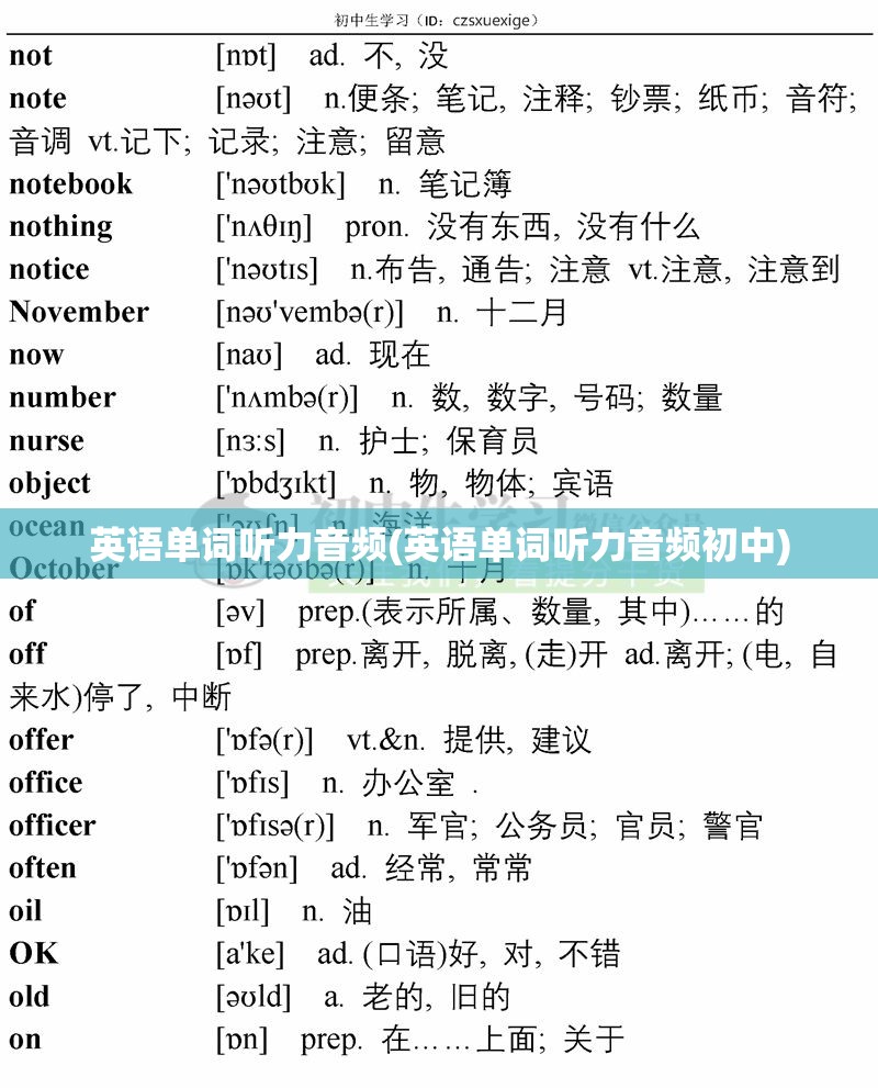 英语单词听力音频(英语单词听力音频初中)