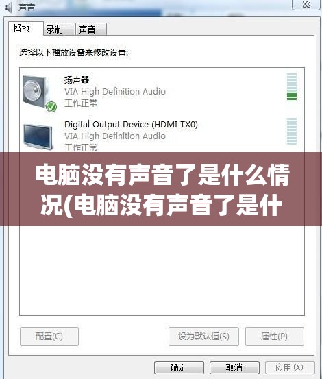 电脑没有声音了是什么情况(电脑没有声音了是什么情况啊)