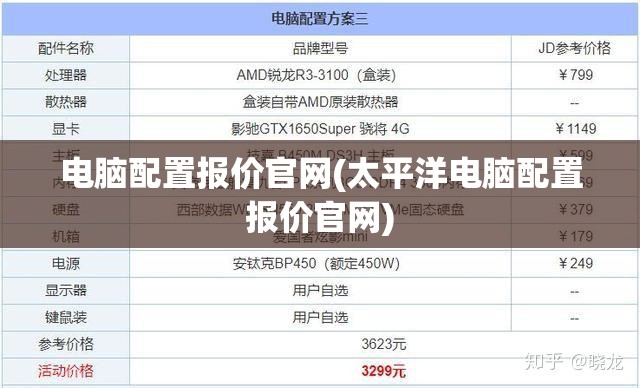 电脑配置报价官网(太平洋电脑配置报价官网)