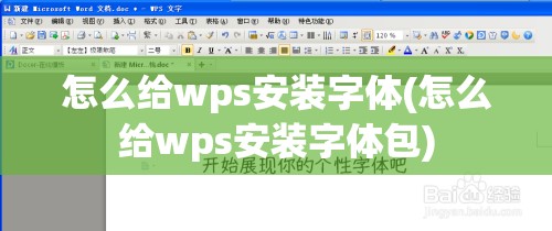 怎么给wps安装字体(怎么给wps安装字体包)