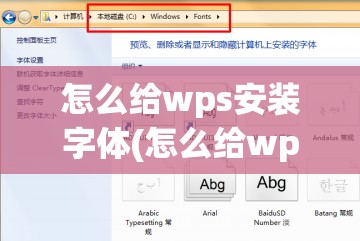 怎么给wps安装字体(怎么给wps安装字体包)