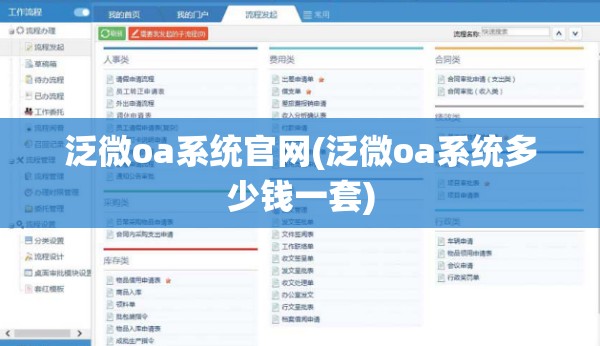 泛微oa系统官网(泛微oa系统多少钱一套)
