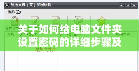 关于如何给电脑文件夹设置密码的详细步骤及注意事项