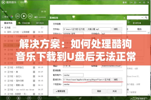 解决方案：如何处理酷狗音乐下载到U盘后无法正常播放的问题