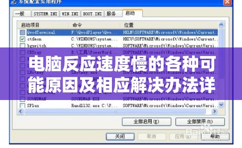 电脑反应速度慢的各种可能原因及相应解决办法详细解析